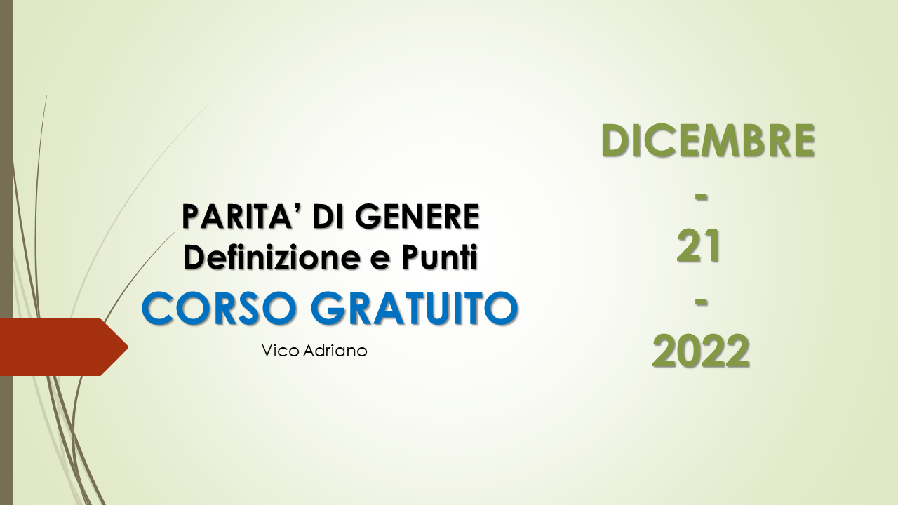 corso parità di genere