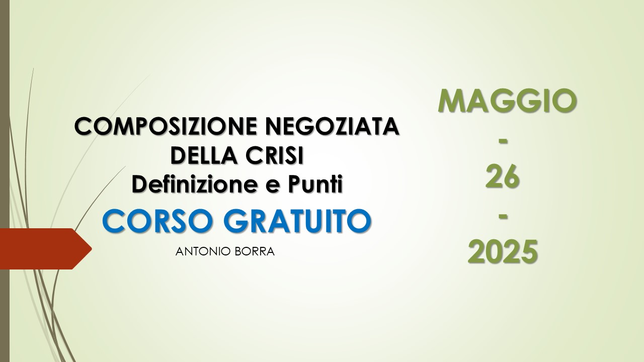 COMPOSIZIONE NEGOZIATA DELLA CRISI