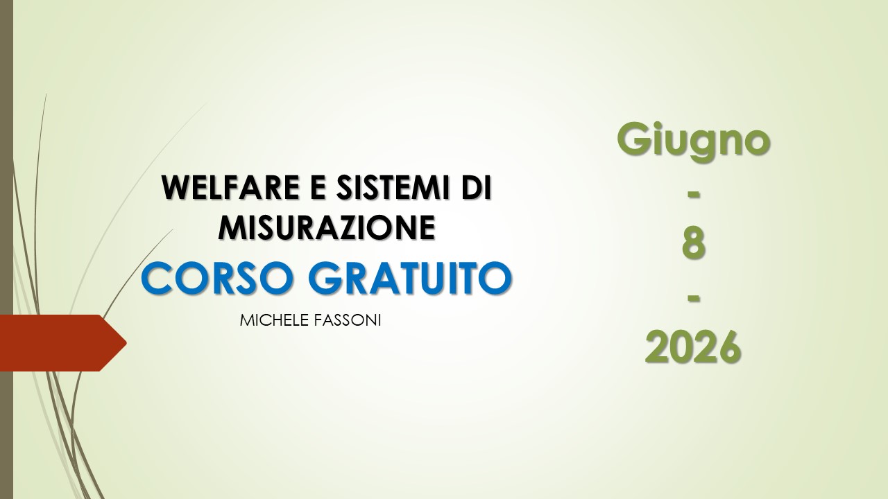 WELFARE E SISTEMI DI MISURAZIONE